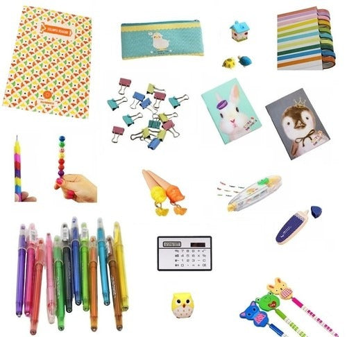 Lot 48 pcs Fournitures scolaires – Ensemble papeterie