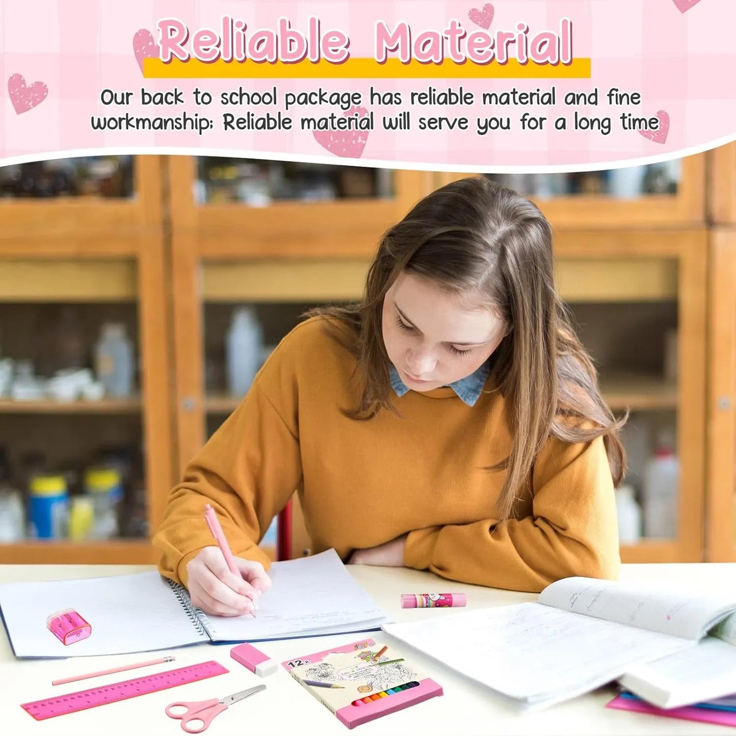 Lot 48 pcs Fournitures scolaires – Ensemble papeterie