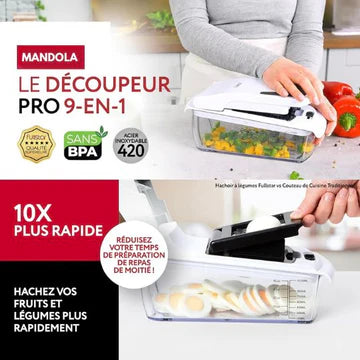 MANDOLA Coupe-légumes Multifonction 9-en-1
