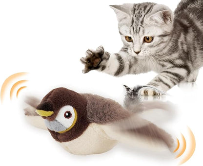 Oiseau interactif pour chat – Sons réalistes et ailes battantes