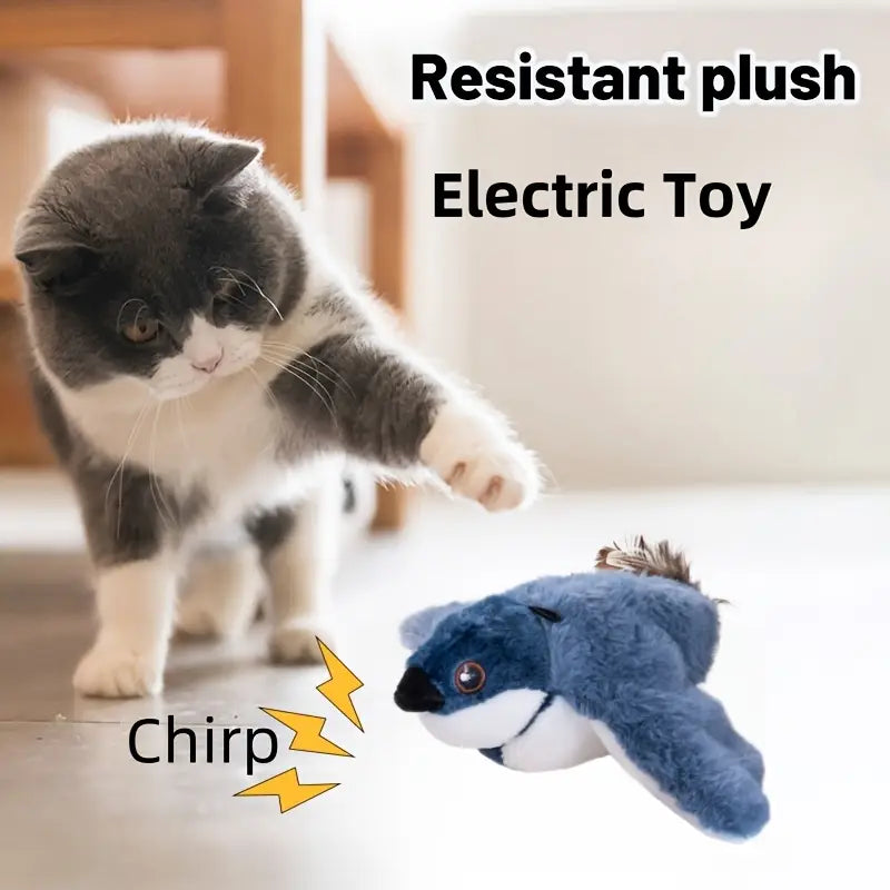 Oiseau interactif pour chat – Sons réalistes et ailes battantes