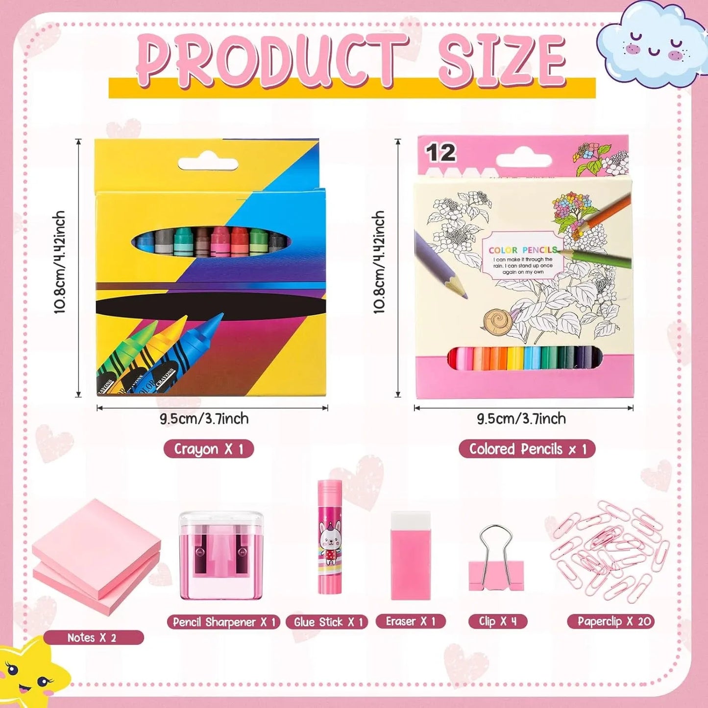 Lot 48 pcs Fournitures scolaires – Ensemble papeterie