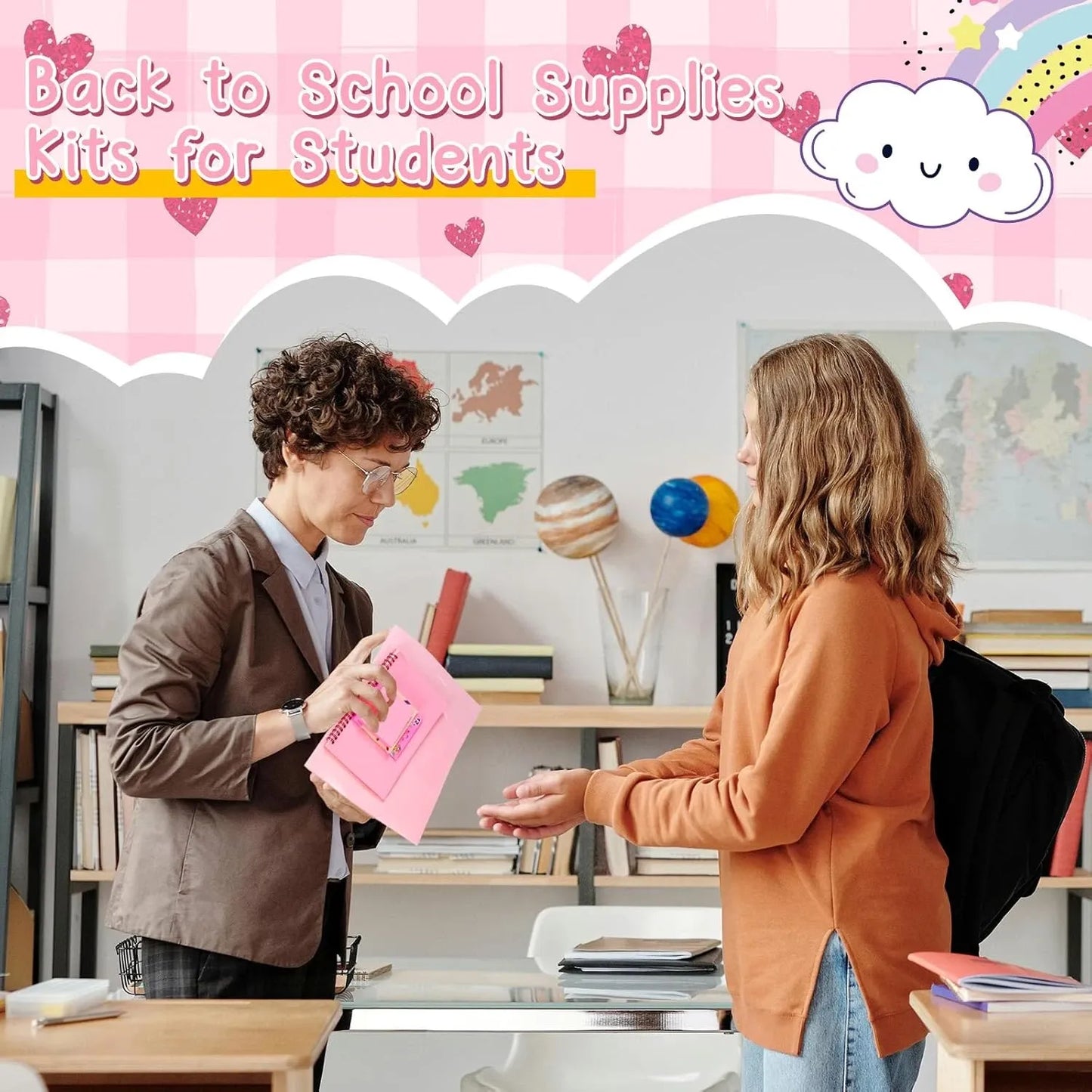 Lot 48 pcs Fournitures scolaires – Ensemble papeterie